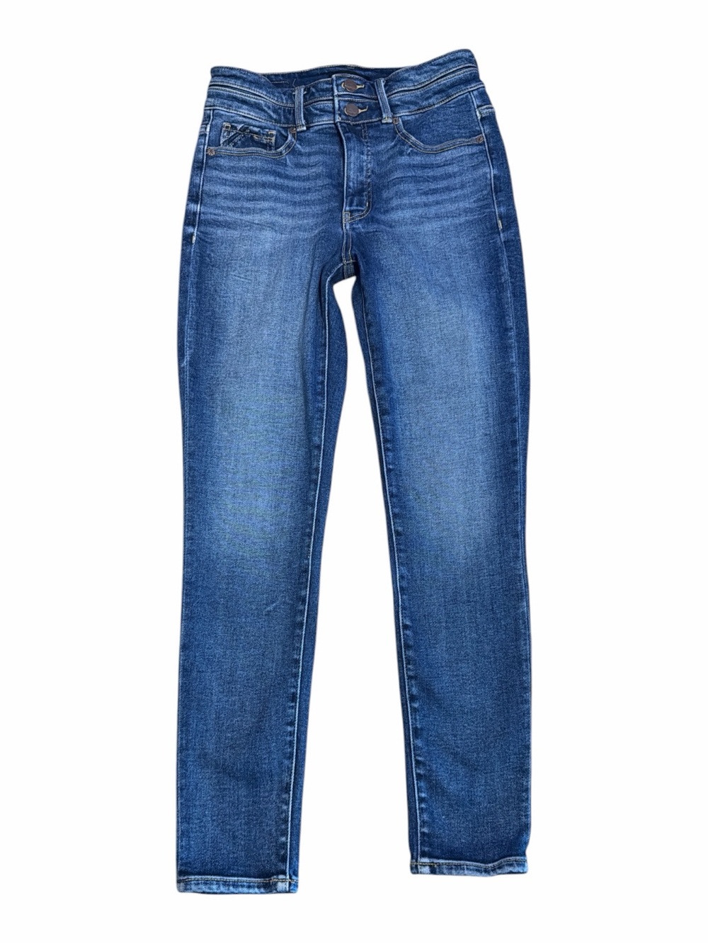 Minimalist Buckle Black High Rise Ankle Skinny Jeans 26x27
